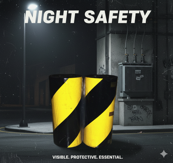 Yellow/Black Diagonal Reflective Sheeting